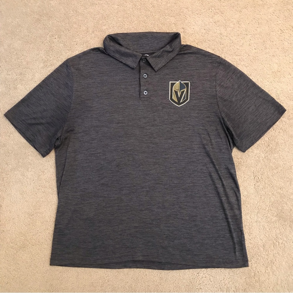Fanatics Vegas Golden Knights Golf Polo Shirt Mens XL Extra Large Grey Quick Dry
